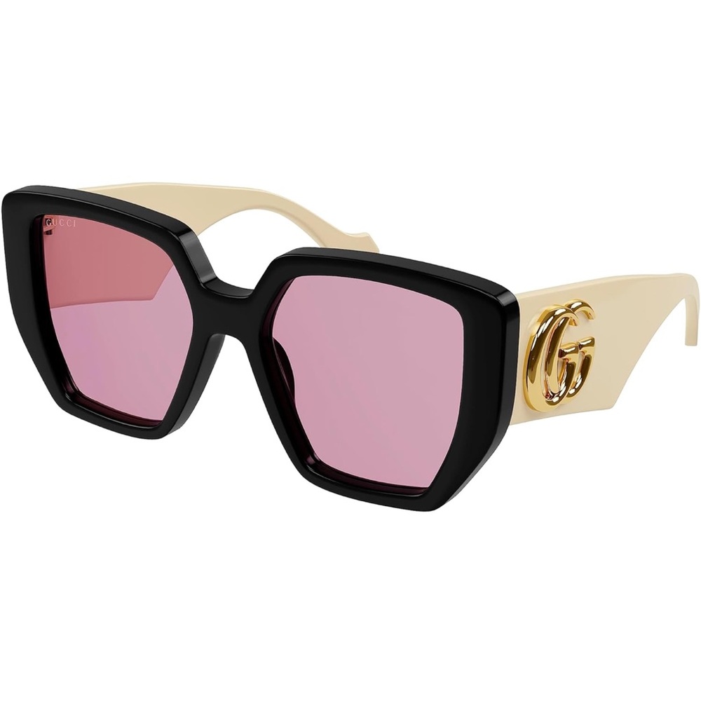 Gucci Geometric Sunglasses GG0956S 002 Black/Cream/Gold 54mm 956
